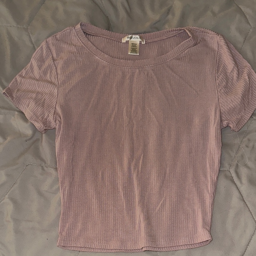 Forever 21 Ribbed Lavender Short Sleeve Top